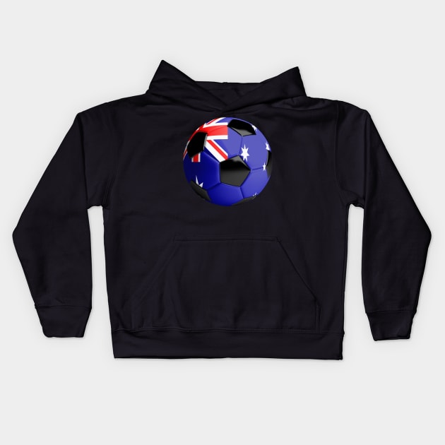 Australia Flag Soccer Ball Kids Hoodie by reapolo